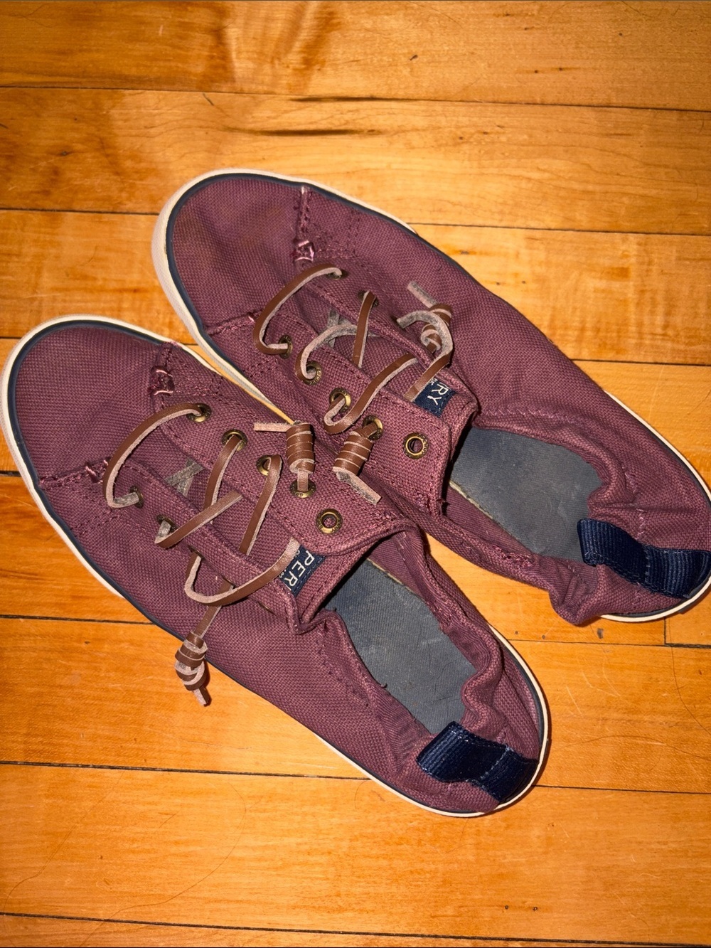Sperry Burgundy Canvas Sneakers